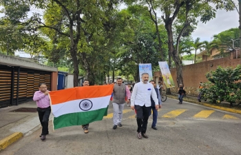 A walk was organized by the Embassy on the occasion of World Environment Day to promote the various elements of Mission LiFE. The event saw enthusiastic participation.